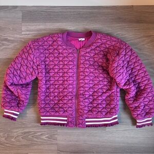 VOY Pink Quilted Jacket Size Large